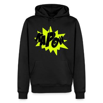 kapow - Men’s Premium Organic Hoodie - black - Front - Nico (187cm)