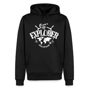 Entdecker des Meereslebens - Männer Premium Bio Hoodie - Schwarz - Vorne - Nico (187cm)