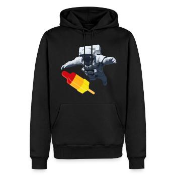 J’ai failli l’avoir - fusée vs astronaute - Sweat à capuche Premium bio Homme - noir - Devant - Nico (187cm)