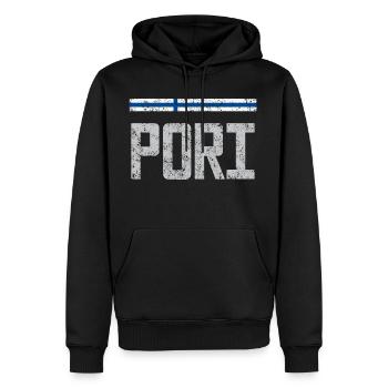 Pori - Sweat à capuche Premium bio Homme - noir - Devant - Nico (187cm)