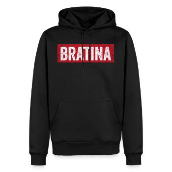 Bratina Bra Schwester Bra Rap Hip Hop Shirt - Männer Premium Bio Hoodie - Schwarz - Vorne - Nico (187cm)