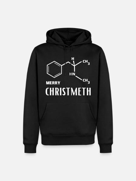 Merry Christmas / Christmeth - Männer Premium Bio Hoodie - Schwarz