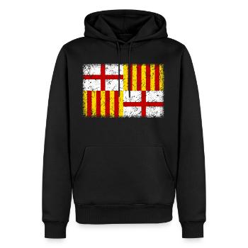Barcelone - Sweat à capuche Premium bio Homme - noir - Devant - Nico (187cm)