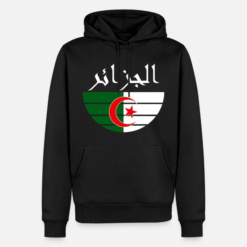 Algérie en Arabe - Sweat à capuche Premium bio Homme - noir