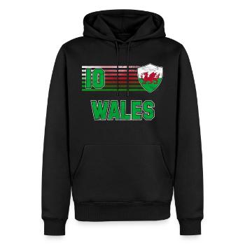 Wales Football Team - Men’s Premium Organic Hoodie - black - Front - Nico (187cm)