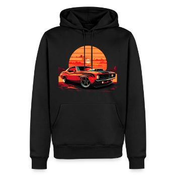 Muscle Car V8 - Männer Premium Bio Hoodie - Schwarz - Vorne - Nico (187cm)