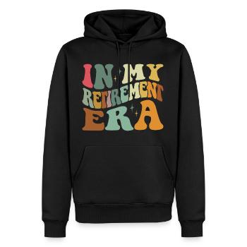 À l’époque de ma retraite - Sweat à capuche Premium bio Homme - noir - Devant - Nico (187cm)