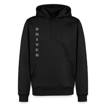 DRIVER - Men’s Premium Organic Hoodie - black - Front - Nico (187cm)