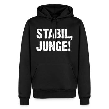 Stabil Junge! - Männer Premium Bio Hoodie - Schwarz - Vorne - Nico (187cm)