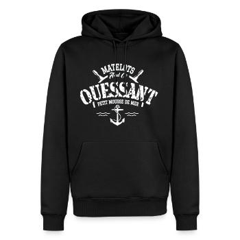 Ouessant kleines Seemoos - Männer Premium Bio Hoodie - Schwarz - Vorne - Nico (187cm)