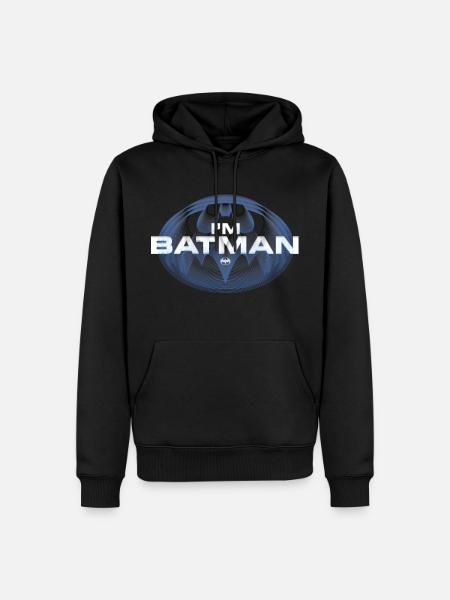 The Flash I'm Batman Blue Logo - Men’s Premium Organic Hoodie - black