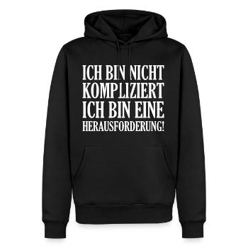 Ich Bin Nicht Kompliziert Lustiger Spruch - Männer Premium Bio Hoodie - Schwarz - Vorne - Nico (187cm)