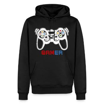 Spielkonsolen-Spieler - Männer Premium Bio Hoodie - Schwarz - Vorne - Nico (187cm)
