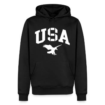 United States - Men’s Premium Organic Hoodie - black - Front - Nico (187cm)