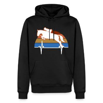 cheval islandais, cheval sauvage, cheval de dressa - Sweat à capuche Premium bio Homme - noir - Devant - Nico (187cm)