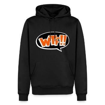 Lustiges WTF What the fuck Geschenk - Männer Premium Bio Hoodie - Schwarz - Vorne - Nico (187cm)