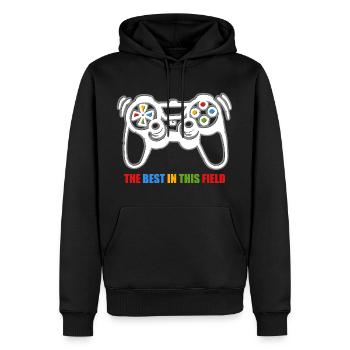 Spielkonsolen-Spieler - Männer Premium Bio Hoodie - Schwarz - Vorne - Nico (187cm)