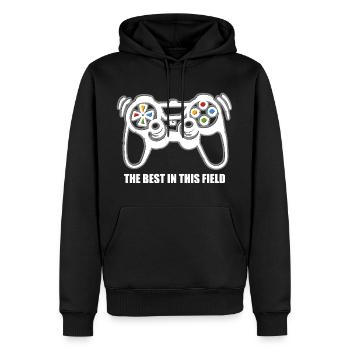 Spielkonsolen-Spieler - Männer Premium Bio Hoodie - Schwarz - Vorne - Nico (187cm)