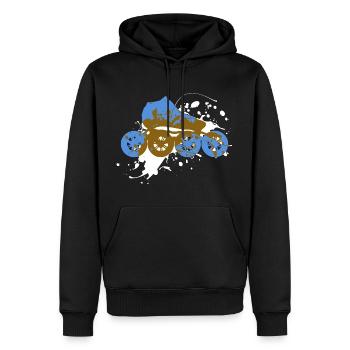 Rollschuhe Roller - Männer Premium Bio Hoodie - Schwarz - Vorne - Nico (187cm)