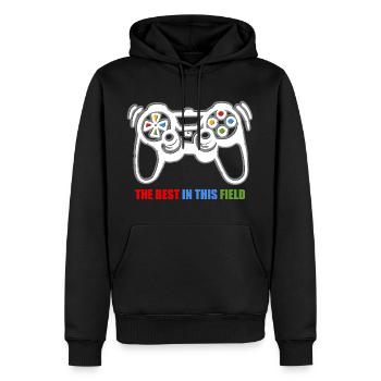 Spielkonsolen-Spieler - Männer Premium Bio Hoodie - Schwarz - Vorne - Nico (187cm)