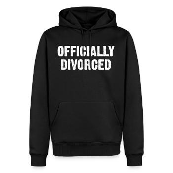 Divorcé officiellement - Sweat à capuche Premium bio Homme - noir - Devant - Nico (187cm)