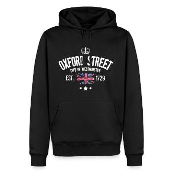 Oxford Street vintage - Sweat à capuche Premium bio Homme - noir - Devant - Nico (187cm)