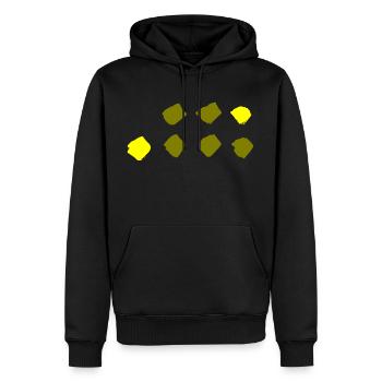 Motif à carreaux - Motif de points - Sweat à capuche Premium bio Homme - noir - Devant - Nico (187cm)
