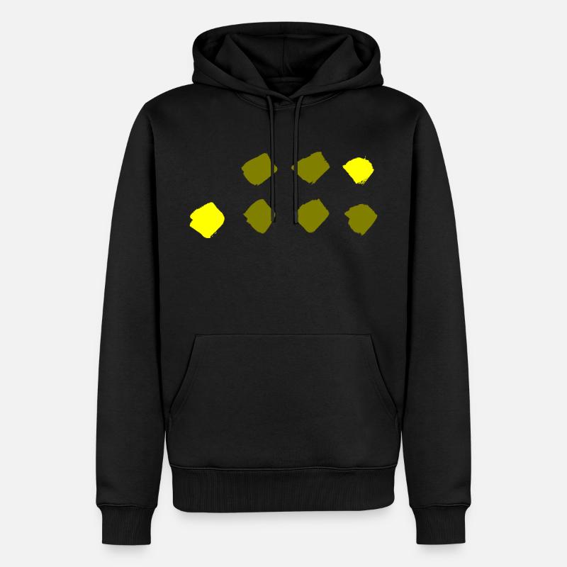 Karo Muster - Punkte Muster - Männer Premium Bio Hoodie - Schwarz