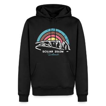 Sciliar Sciliar Dolomites Randonnée Escalade - Sweat à capuche Premium bio Homme - noir - Devant - Nico (187cm)