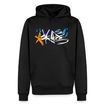 Street Art TAG - Sweat à capuche Premium bio Homme - noir - Devant - Nico (187cm)