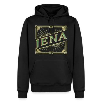Jena Deutschland Stadt Schrift Vintage Retro - Männer Premium Bio Hoodie - Schwarz - Vorne - Nico (187cm)