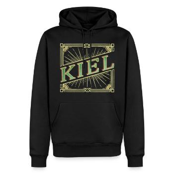 Kiel Allemagne City Police Vintage Rétro - Sweat à capuche Premium bio Homme - noir - Devant - Nico (187cm)