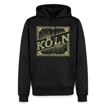 Cologne Allemagne City Font Vintage Retro - Sweat à capuche Premium bio Homme - noir - Devant - Nico (187cm)