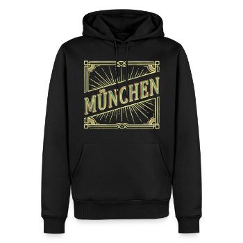 Munich Germany City Font Vintage Retro - Men’s Premium Organic Hoodie - black - Front - Nico (187cm)