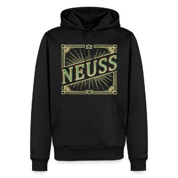 Neuss Allemagne City Font Vintage Rétro - Sweat à capuche Premium bio Homme - noir - Devant - Nico (187cm)