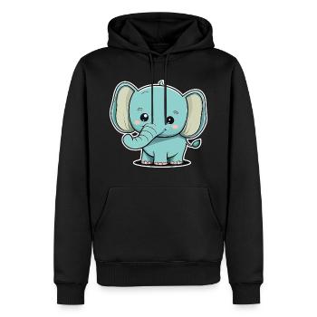 Éléphant éléphant bébé mignon mignon bande dessinée bande dessinée - Sweat à capuche Premium bio Homme - noir - Devant - Nico (187cm)