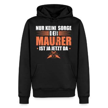 Maurer Ausbildung Maurermeister - Männer Premium Bio Hoodie - Schwarz - Vorne - Nico (187cm)