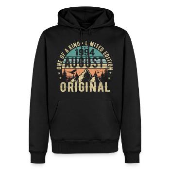 August 1994 - Geboren Im August 1994 - Geburtstags - Männer Premium Bio Hoodie - Schwarz - Vorne - Nico (187cm)