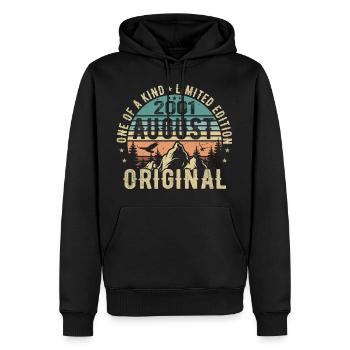 August 2001 - Geboren Im August 2001 - Geburtstags - Männer Premium Bio Hoodie - Schwarz - Vorne - Nico (187cm)