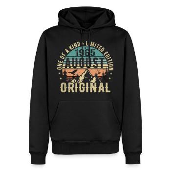 August 1965 - Geboren Im August 1965 - Geburtstags - Männer Premium Bio Hoodie - Schwarz - Vorne - Nico (187cm)