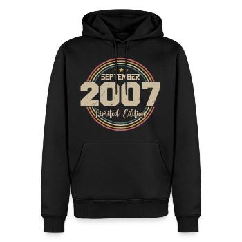 September 2007 Birthday Gift 2007 - Men’s Premium Organic Hoodie - black - Front - Nico (187cm)