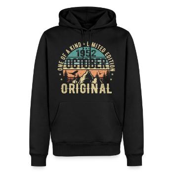 Oktober 1952 Geburtstagsgeschenk - Oktober 1952 - Männer Premium Bio Hoodie - Schwarz - Vorne - Nico (187cm)