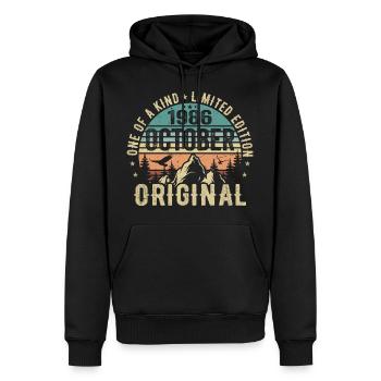 Oktober 1986 Geburtstagsgeschenk - Oktober 1986 - Männer Premium Bio Hoodie - Schwarz - Vorne - Nico (187cm)