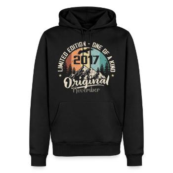 Original November 2017 Birthday November 2017 - Men’s Premium Organic Hoodie - black - Front - Nico (187cm)