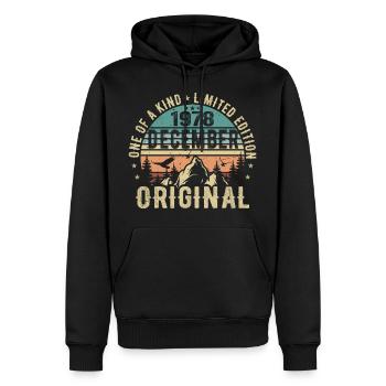 Légendes Anniversaire Décembre 1978 Naissance Cadeau - Sweat à capuche Premium bio Homme - noir - Devant - Nico (187cm)