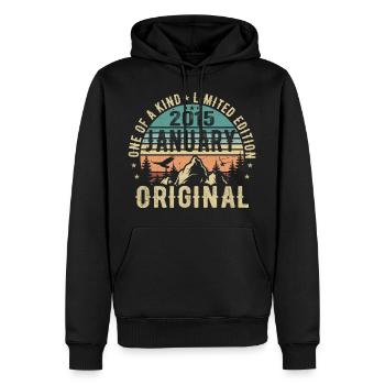 Geburtstagsgeschenk Januar 2015 - January 2015 - Männer Premium Bio Hoodie - Schwarz - Vorne - Nico (187cm)
