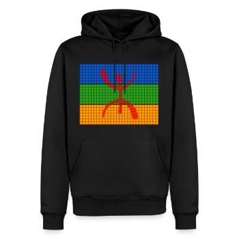 Berberflagge Imazighen Herz Amazigh Pexel - Männer Premium Bio Hoodie - Schwarz - Vorne - Nico (187cm)