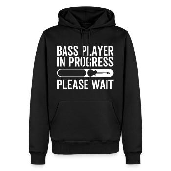 Bassist loading a bass guitar - Men’s Premium Organic Hoodie - black - Front - Nico (187cm)