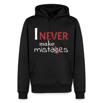 Ich liege nie falsch - Männer Premium Bio Hoodie - Schwarz - Vorne - Nico (187cm)