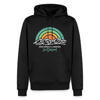 Eiger Mönch Jungfrau Jungfraujoch Schweiz Souvenir - Männer Premium Bio Hoodie - Schwarz - Vorne - Nico (187cm)